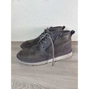 UGG Neumel Dual Zip Mens Size US 11 Charcoal Dark Gray Leather Boots